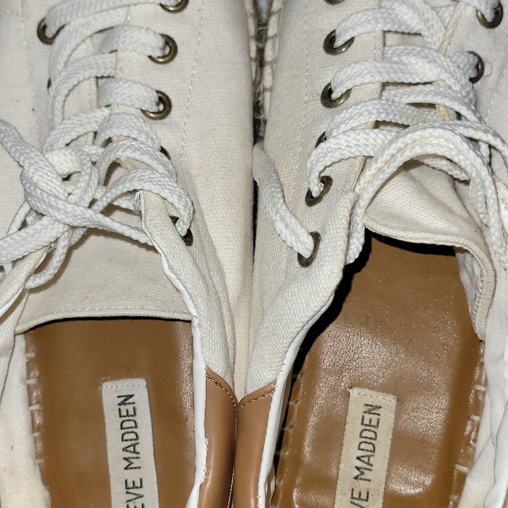 Steve Madden platform canvas/jute sneakers "Edmund"